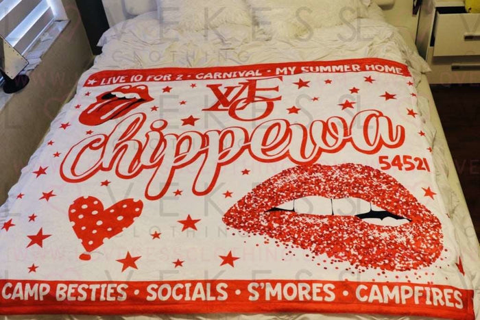 Camp Chippewa Custom Fleece Blanket - lovekess - clothing