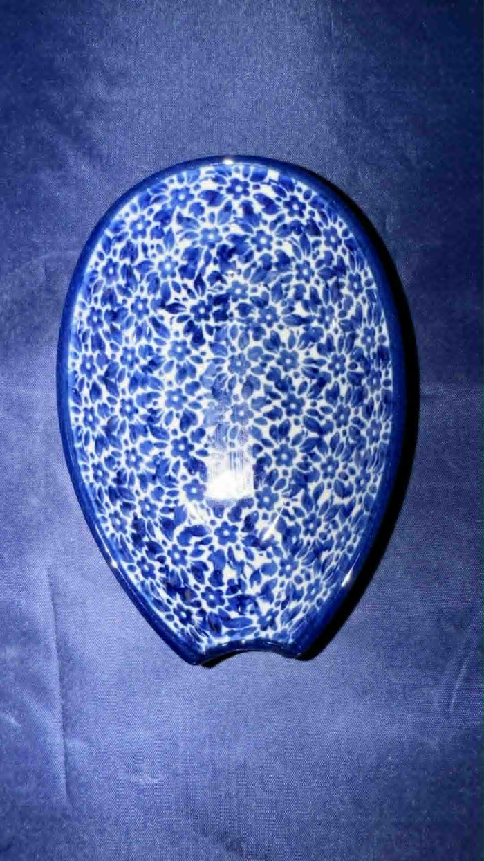 Ceramika Artystyczna Blue Daisy Spoon Rest - Shape: 381 - Pattern: Blue Daisy (2396X)