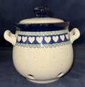 Ceramika Artystyczna Hearts with Swirls Large Garlic Keeper - Shape: 172 - Pattern: Hearts with Swirls (375X)