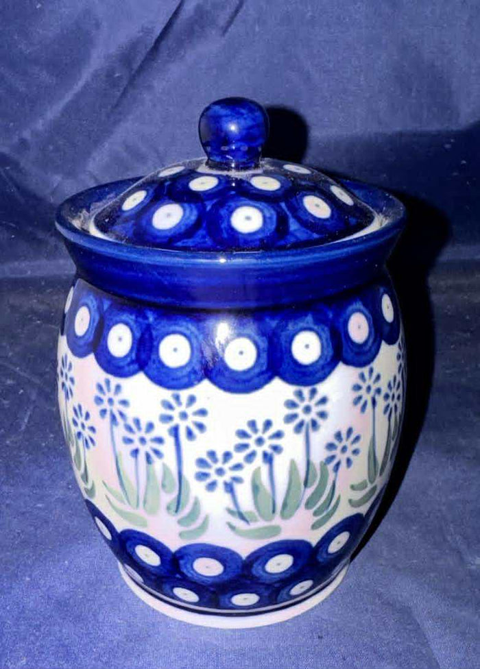 Ceramika Artystyczna Springing Calendulas Jar with Lid 5" - Shape: 105 - Pattern: Springing Calendulas (377EX)