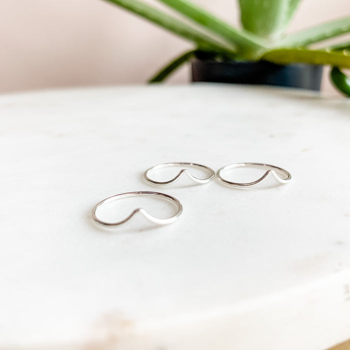 Chevron Dainty Stacker Ring