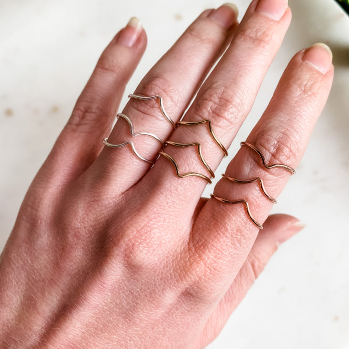 Chevron Dainty Stacker Ring