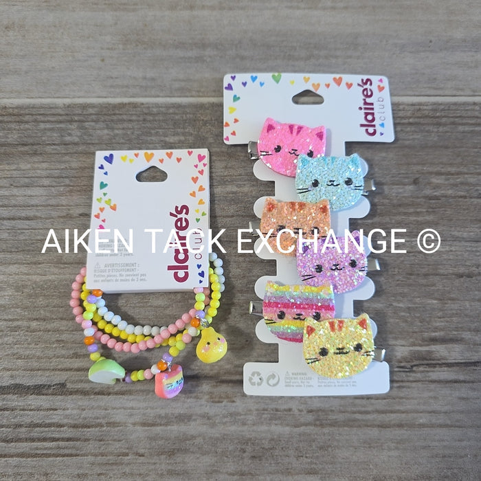 Claire's Club Bundle - 6 Hair Clips, 1 Bracelet