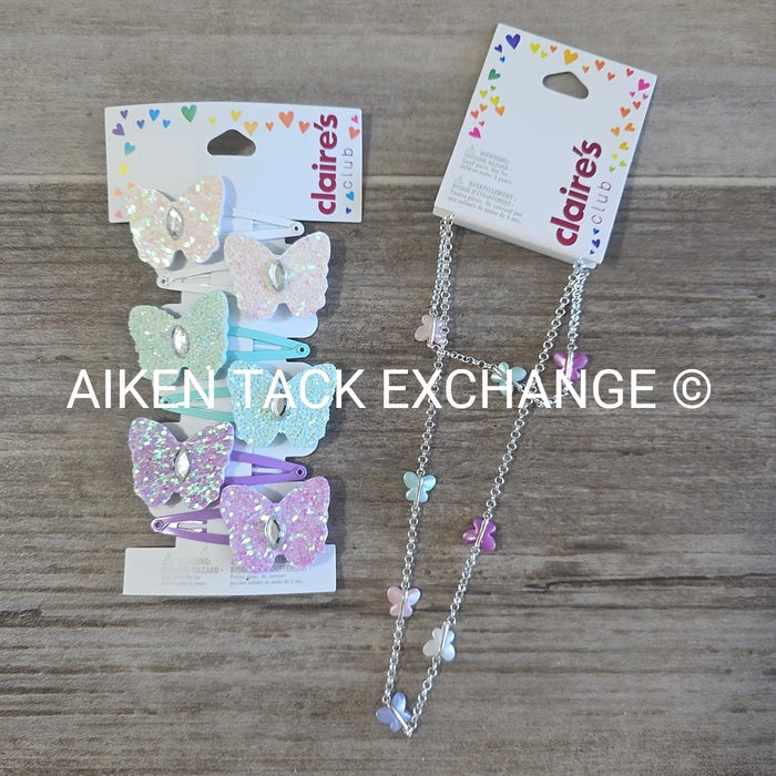 Claire's Club Bundle - 6 Hair Clips, 1 Jewelry Set
