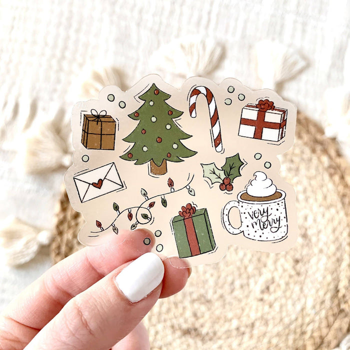 Clear Christmas Favorites Sticker, 3x3 in. | Holiday