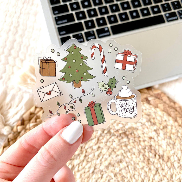 Clear Christmas Favorites Sticker, 3x3 in. | Holiday