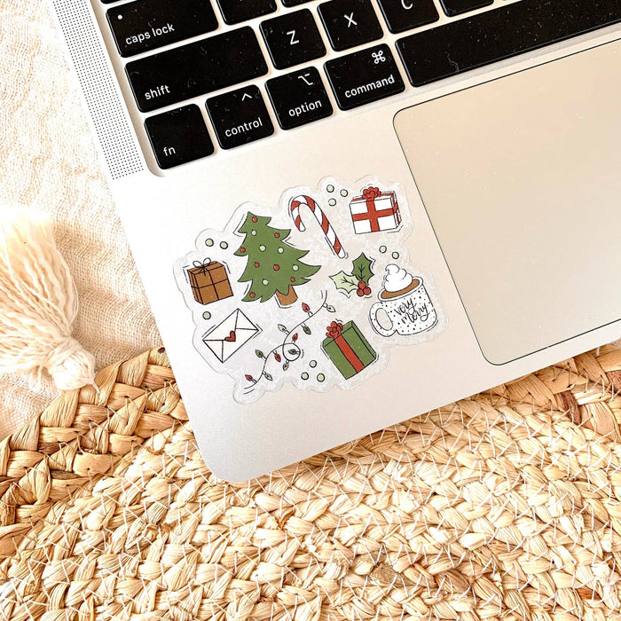 Clear Christmas Favorites Sticker, 3x3 in. | Holiday