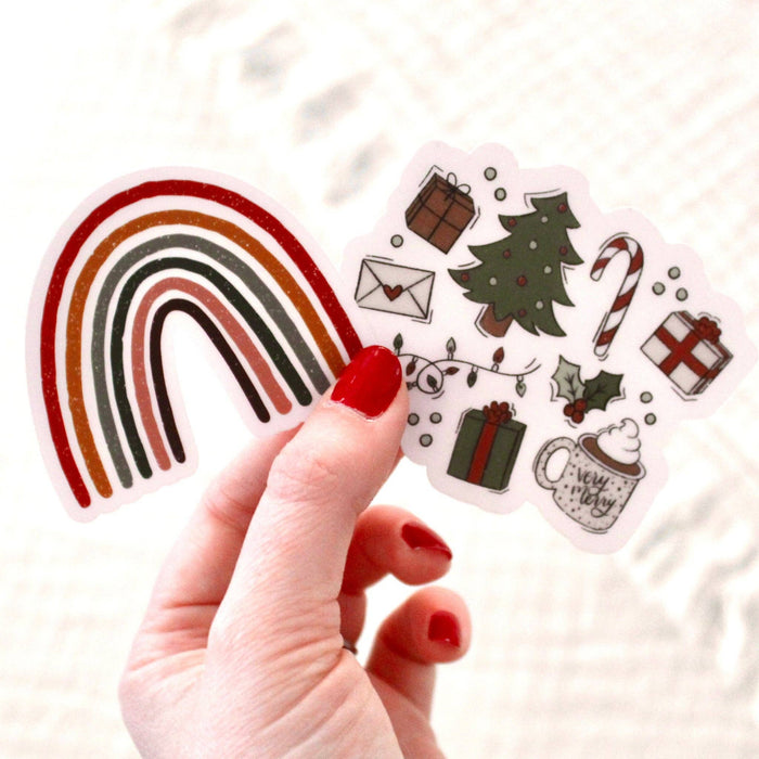 Clear Christmas Favorites Sticker, 3x3 in. | Holiday