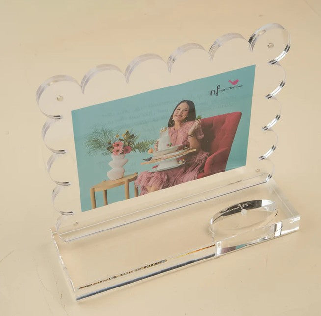 clearly a-nora-ble scalloped acrylic frame