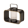 Contemporary Metal Lantern with Glass Hanging Decorative Candle Holder 13" H
