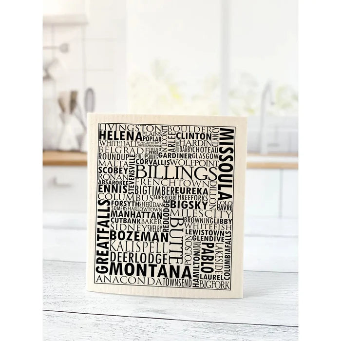 Corvidae Swedish Dishcloth: Montana Cities