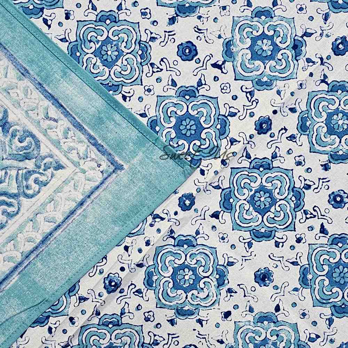 Cotton Springtime Splendor Tablecloth Collection, Ice Blue - Sweet Us
