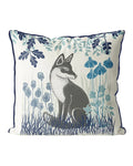 Country Lane Blue Sitting Fox Pillow