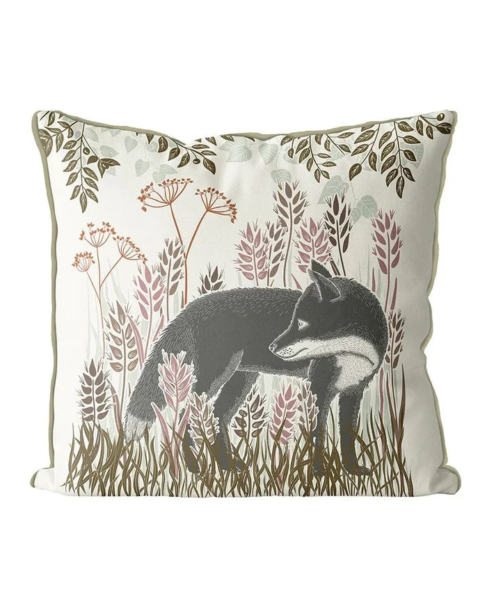 Country Lane Earth Standing Fox Pillow