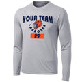 Custom Explode long sleeve lacrosse tee front view