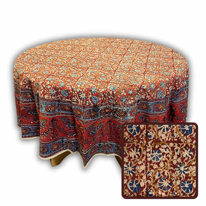 Dharani Series Vegetable Dye Round Tablecloth — Sienna Solstice - Sweet Us