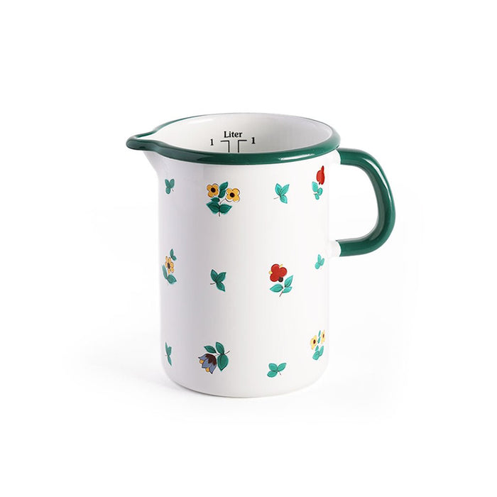 Enamel Measuring Jug: Floral Design Boston General Store