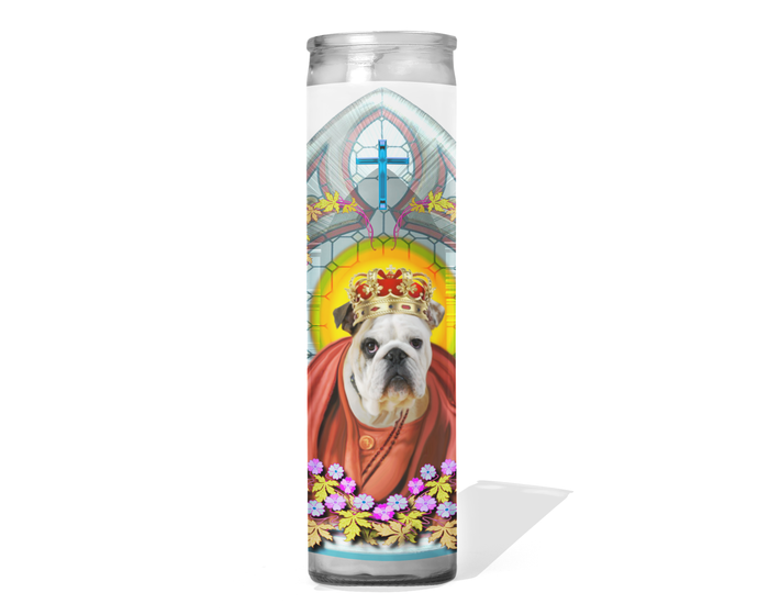 English Bulldog Prayer Candle