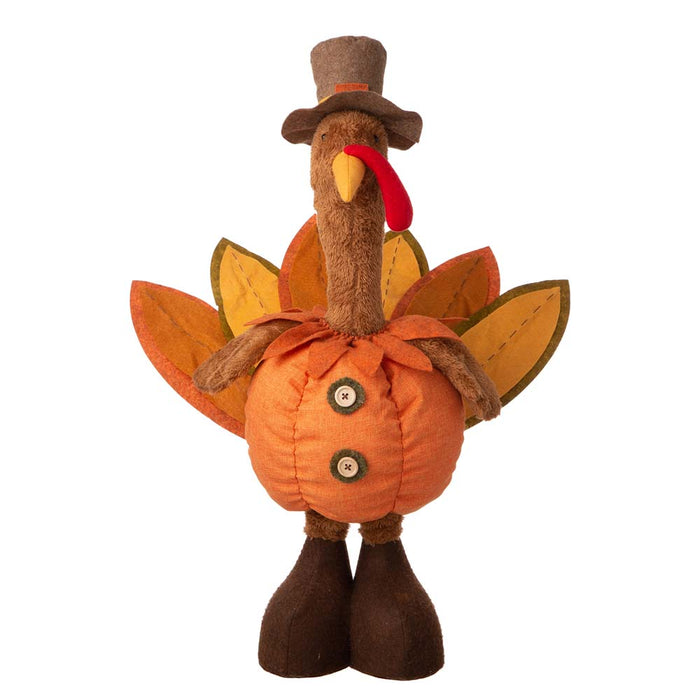 Fabric Turkey Standing Decor With Telescoping Legs and LED Lights