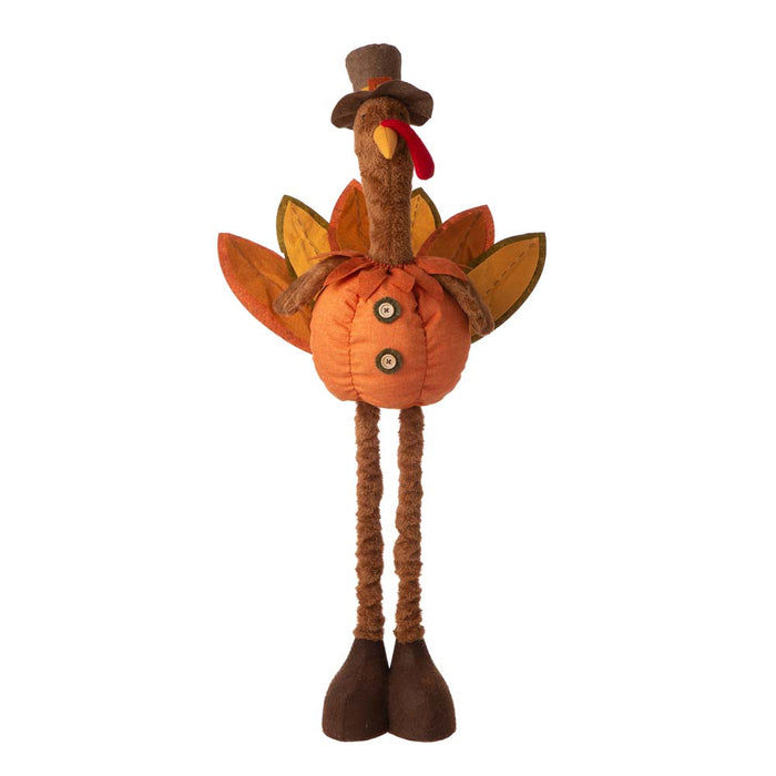 Fabric Turkey Standing Decor With Telescoping Legs and LED Lights