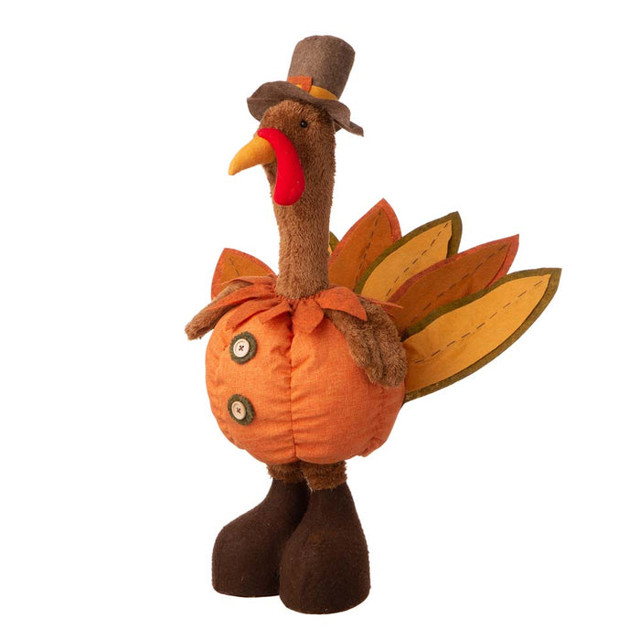Fabric Turkey Standing Decor With Telescoping Legs and LED Lights
