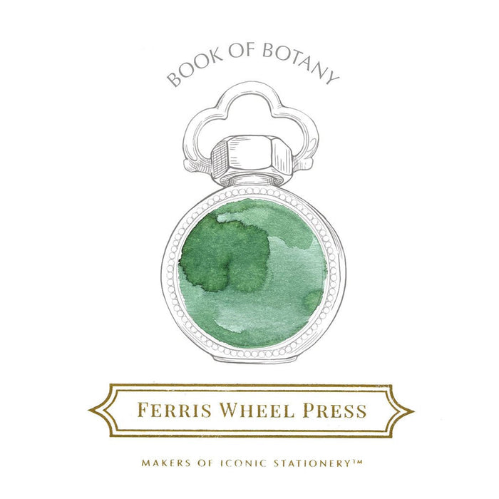 Book of Botany by Ferris Wheel Press with green watercolor design and white border
