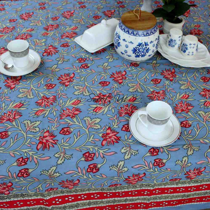 Fleurine Floral Cotton Tablecloth