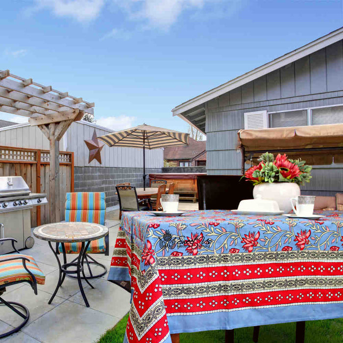 Fleurine Floral Cotton Tablecloth