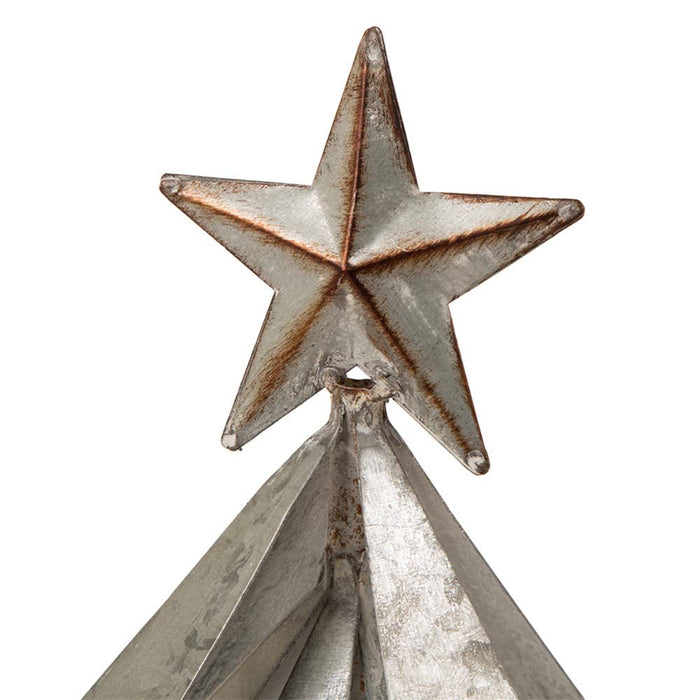 Galvanized Metal Christmas Table Tree Decor, Set of 2