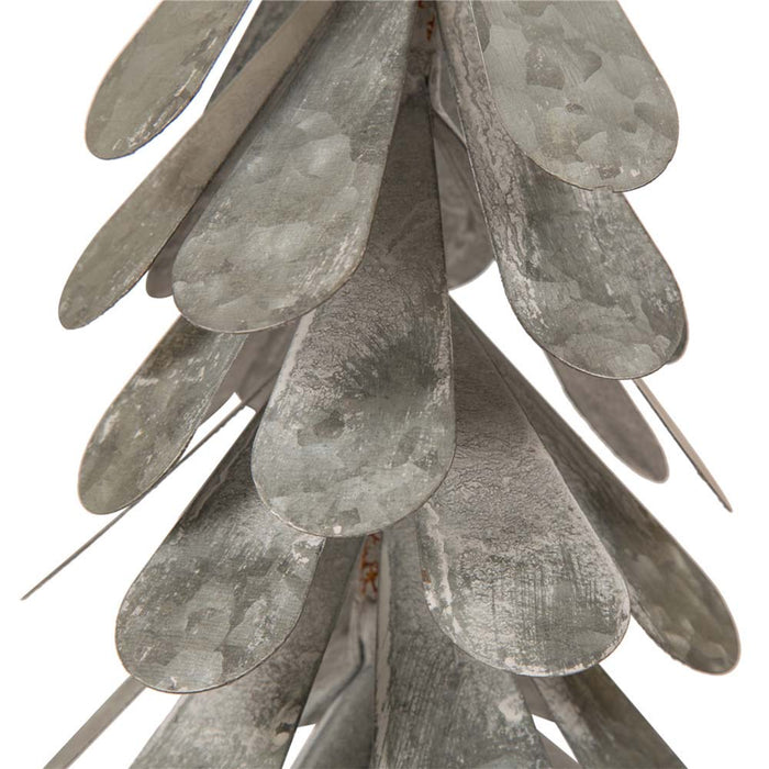 Galvanized Metal Christmas Table Tree Decor, Set of 2