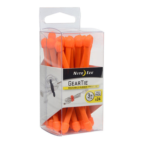 Gear Tie ProPack 3" - Bright Orange 24-pk - GhillieSuitShop