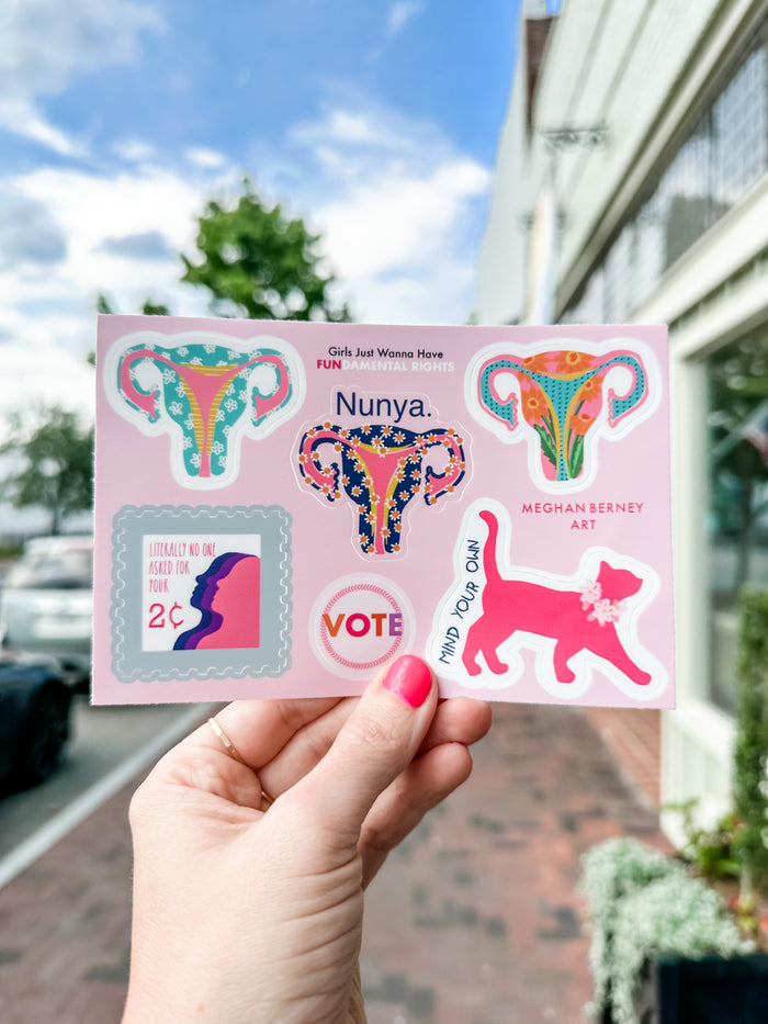 Girls Just Wanna Have FUNdamental Rights Sticker Sheet