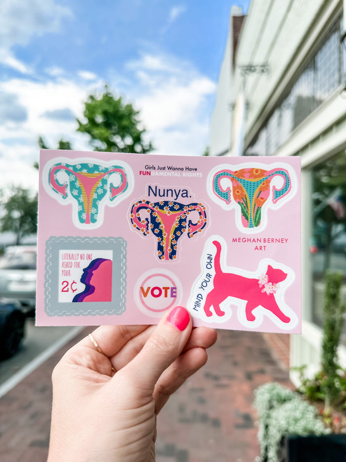 Girls Just Wanna Have FUNdamental Rights Sticker Sheet