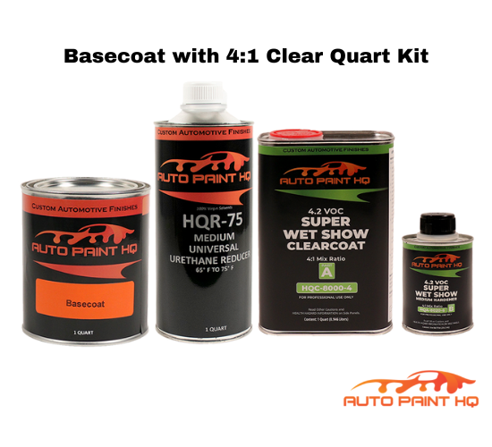 GM WA322N Fusion Orange Metallic Basecoat Clearcoat Quart Complete Paint Kit