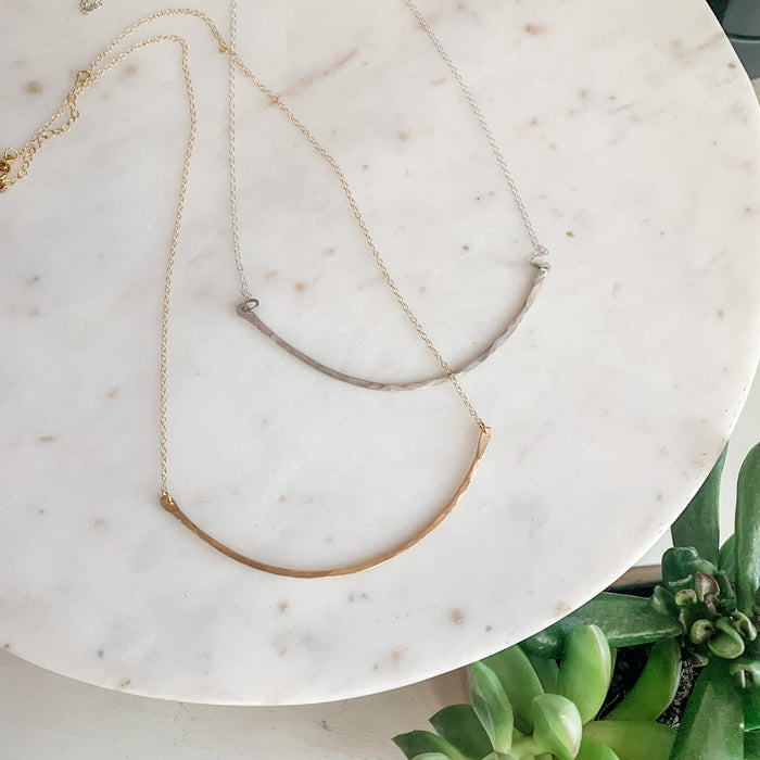Hammered Bar Layering Necklace