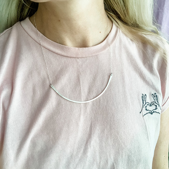 Hammered Bar Layering Necklace