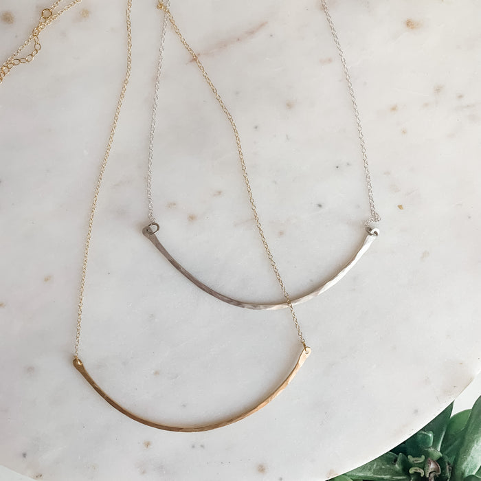 Hammered Bar Layering Necklace