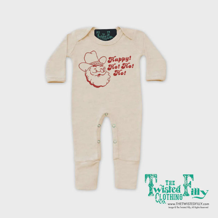 Happy Ho Ho Ho Christmas Cowboy Santa - Infant Sleeper