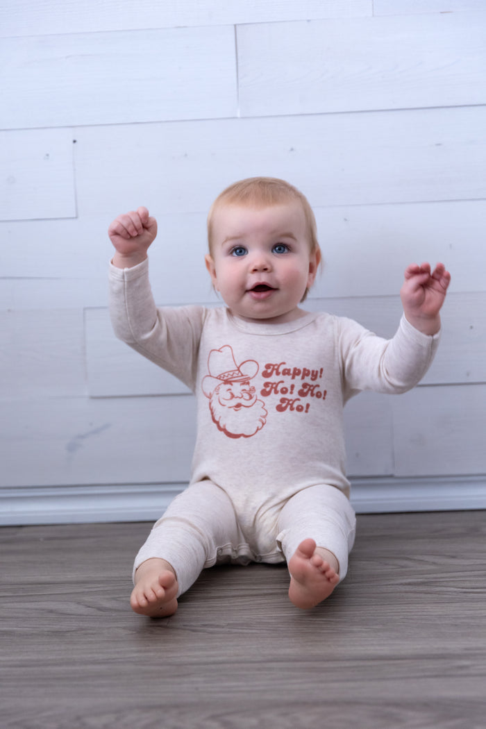 Happy Ho Ho Ho Christmas Cowboy Santa - Infant Sleeper
