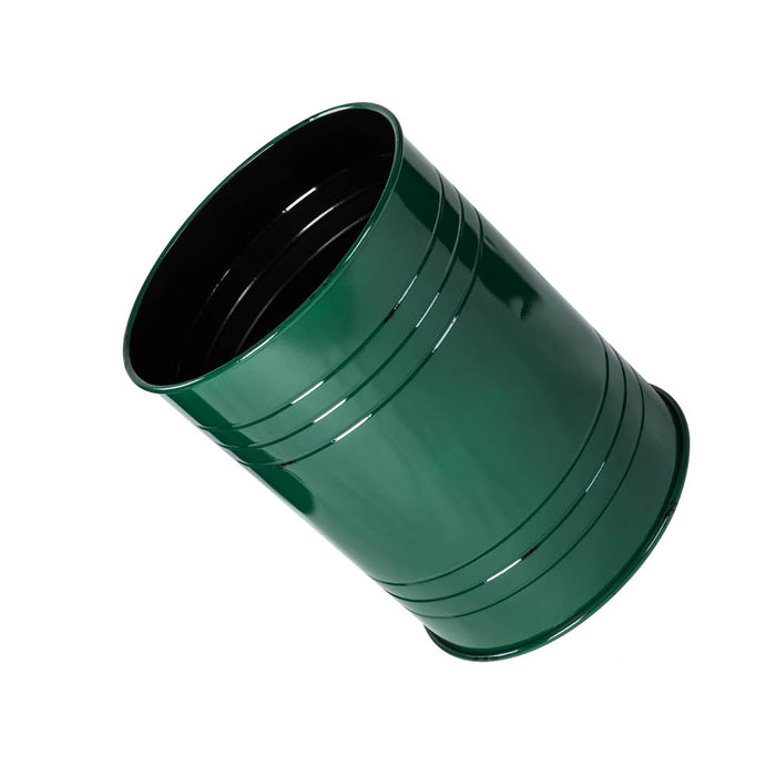 Hunter Green Modern Metal Storage Accent Table or Stool with Solid Wood Lid, Set of 2
