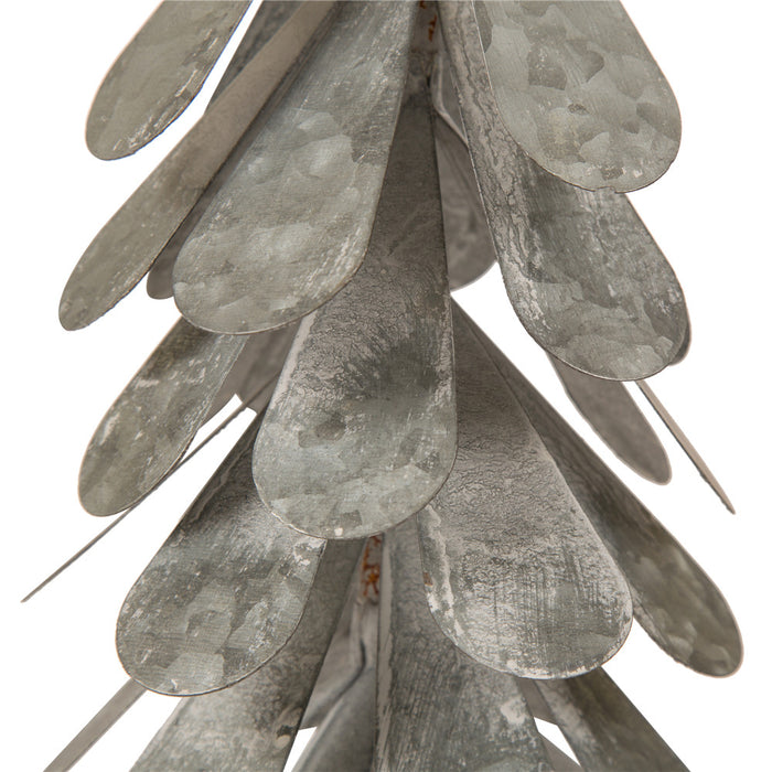 Iron Galvanized Christmas Tree Table Decor, 18"H