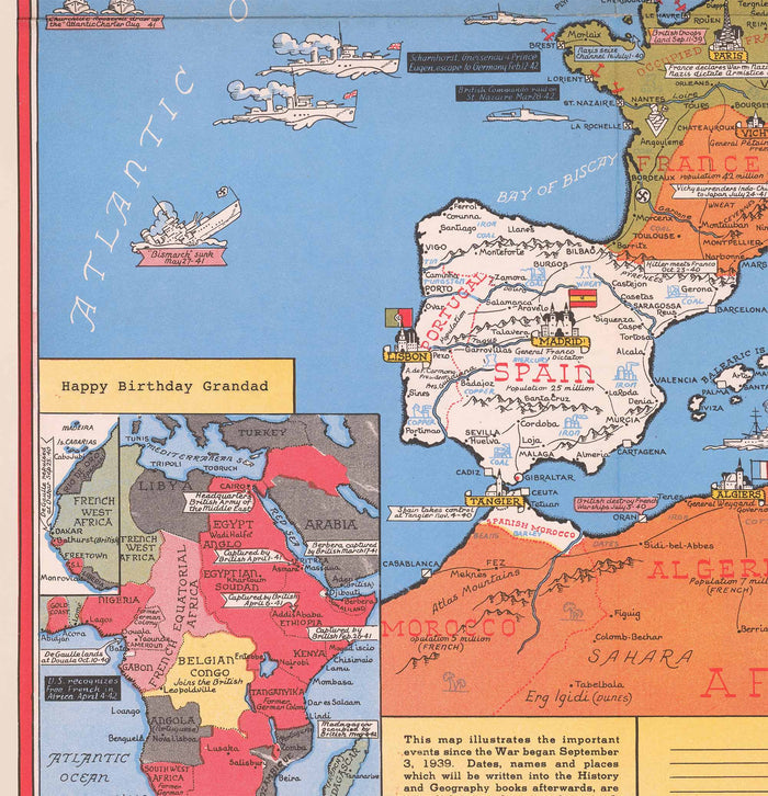 Japan's Occupation of China's Manchurian Coast, 1938 - Old Pictorial Map of Northeast China