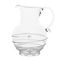 Clear glass pitcher with decorative ribbing