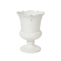 White decorative urn on a white background