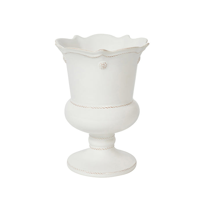 White decorative urn on a white background