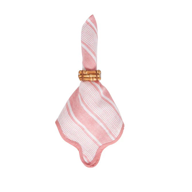 Juliska Cabana Stripe Coral Napkin