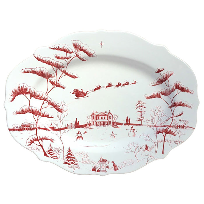 Juliska Country Estate Winter Frolic Ruby Serving Platter, Medium