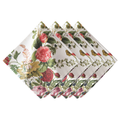 Set of floral-patterned napkins with roses and carnations