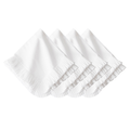 Set of white napkins with ruffled edges