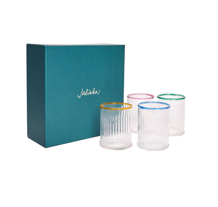 Juliska Nell Double Old Fashioned Assorted Set of 4